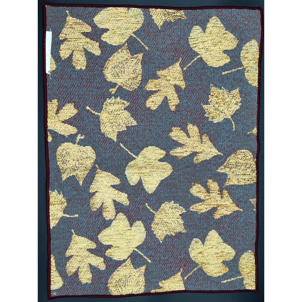 Set of 4 Autumn Leaves Woven Tapestry Placemats Burgundy Sage Tan Decor 17